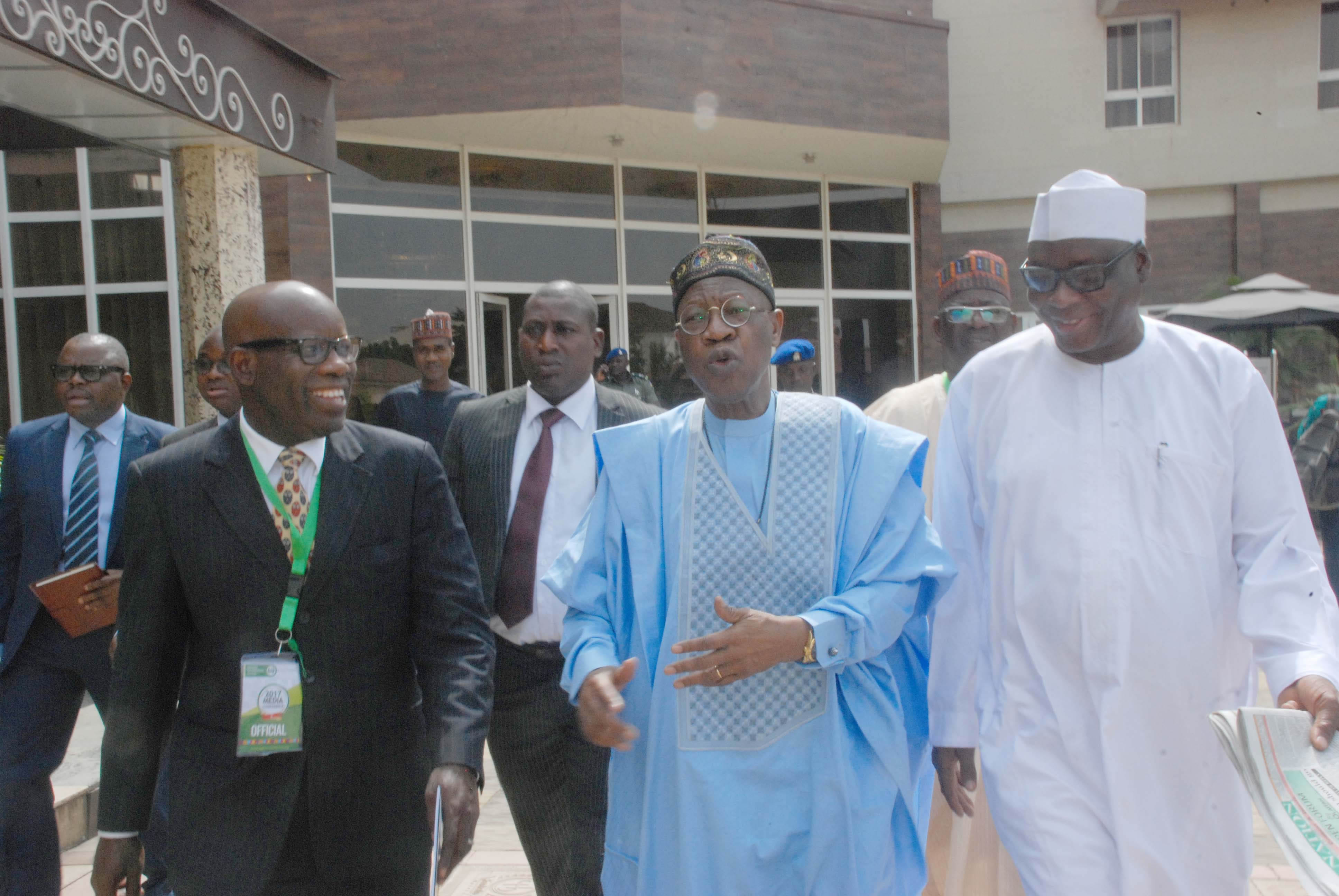 AB Okauru-DG,NGF, Hon. Min. Alh. Lai Mohammed & DG,National Orientation Agency,Dr. Garba Abari