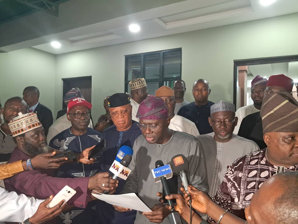 Sanwo Olu reads from the NGF communique on Thursday May 19 2025